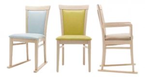 Macney Interioars Supply a complete range of dining room furinture for care homes, care home dining chairs with skis and care home dining chairs with arms are available
